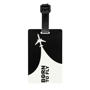 Изготовленная на заказ Багажная бирка Born To Fly на самолете с именной карточкой, Идентификационная этикетка для дорожной сумки, чемодана
