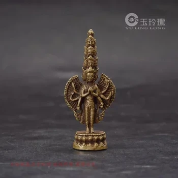 Изысканные Декоративные украшения из латуни Гуаньинь в стиле ретро с тысячей рук