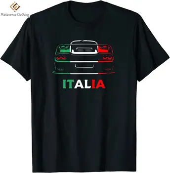 Итальянская гоночная одежда в стиле Ретро, суперспорт, винтажная автомобильная футболка, Летние Мужские хлопковые Черные футболки, повседневные футболки, Топы оверсайз