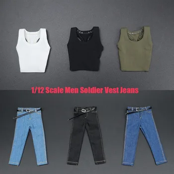 Классические джинсы для мужчин-солдат в масштабе 1/12, приталенный спортивный жилет, рубашка, брюки, аксессуар для спортивной одежды, 6-дюймовая фигурка, модель игрушек