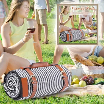 Коврик для пикника на открытом воздухе, утолщенный Водонепроницаемый, для кемпинга, пеших прогулок, пляжной палатки, одеяла