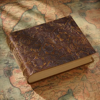 Кожаный блокнот Винтажный блокнот для дневника Творческий блокнот Альбом для рисования ручной работы из воловьей кожи