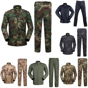 Комплект военной формы для мужчин, армейский камуфляж, дышащий мультикамерный черный костюм, боевая рубашка, тактическая грузовая униформа, охотничий комплект