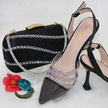 Комплект женской обуви и сумок Doershow в тон, итальянские вечерние туфли-лодочки, итальянский комплект обуви и сумок в тон для вечеринок! HGB1-3