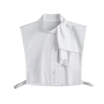 Корейская блузка с искусственным воротником, Новый Винтажный Однотонный Нерегулярный воротник рубашки, Аксессуары для фальшивой одежды, Блузка со съемным отворотом, Топ