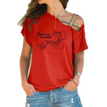 Красивая футболка с надписью Beauty Spa, забавная Женская парикмахерская, художественная мода, нерегулярные футболки в стиле косой поперечной повязки