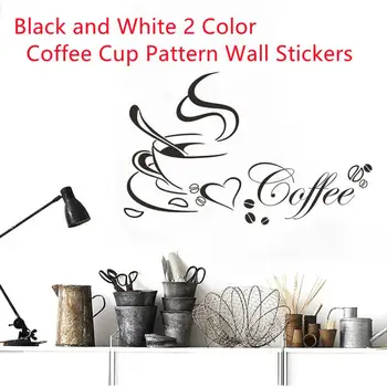 Креативные наклейки на стену с рисунком кофейной чашки, декор для гостиной, Искусство кабинета, английское украшение для дома, самоклеящиеся обои