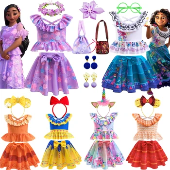 Купальник Disney Encanto для маленьких девочек, праздничная пляжная одежда для маленьких девочек, косплей, купальник принцессы Изабеллы Мирабель