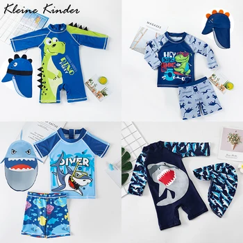 Купальники для мальчиков, летняя пляжная одежда с длинными рукавами, детский купальный костюм для детей, детский купальный костюм с динозавром для мальчиков, детский купальный костюм с защитой от ультрафиолета