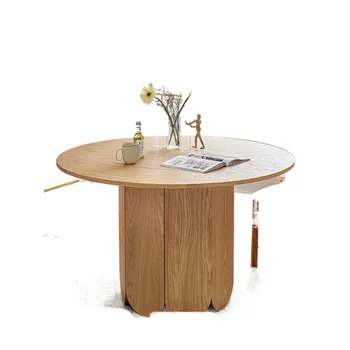 Ленивый космос, Скандинавский свет, Роскошный Креативный обеденный стол, Домашний дизайнерский столик для небольших помещений, современный простой круглый стол из массива дерева
