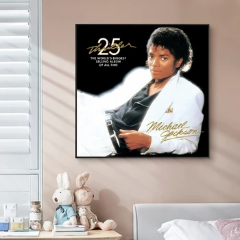 Майкл Джексон Триллер Музыкальный Обложка альбома Холст Плакат Настенная живопись Художественное оформление