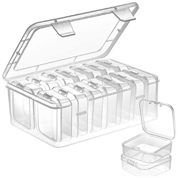 Маленькая коробка для хранения с крышкой Маленькая Пластиковая Прозрачная Коробка Пластиковый Контейнер для хранения Пустой Мини-Органайзер для мелких предметов