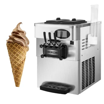 Машина для производства закусок в ресторанах Коммерческая машина для производства мягкого мороженого с предварительным охлаждением и воздушным насосом