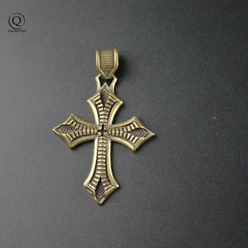 Медный Крест Христа Брелки Подвеска Винтажный Латунный Металлический брелок для ключей Автомобильные брелоки ручной работы