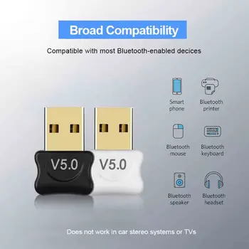 Мини Bluetooth-совместимый Адаптер 5.0 USB Аудиоприемник Передатчик Для ПК Ноутбук Наушники Аудио Принтер Приемник Ключа Передачи Данных