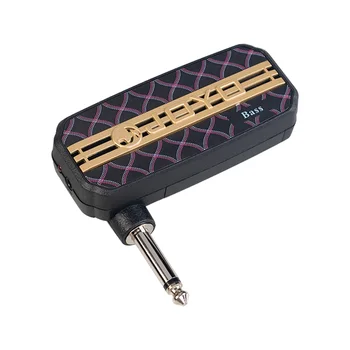 Мини-усилитель Портативный Электрический басовый усилитель для наушников 3,5 мм штекер Вспомогательный аудиовход Подключи и играй Отключение звука динамика для электрических басов