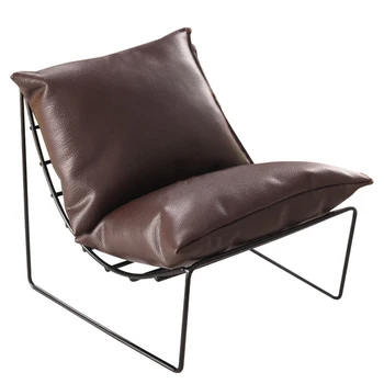 Миниатюрная мебель Moon Chair в масштабе 1: 6, мини-кожаный диван, одноместный стул для кукольного домика, аксессуары Темно-коричневого цвета