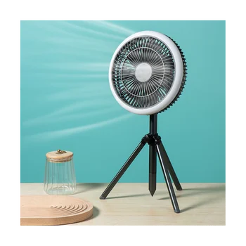 Многофункциональный походный вентилятор, заряжаемый через USB Настольный штатив, вентилятор воздушного охлаждения с ночником, потолочный вентилятор для кемпинга на открытом воздухе