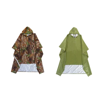 Многоцелевой легкий дождевик 3 в 1, Износостойкий чехол для рюкзака, дождевик, изысканная куртка-пончо, коврик для палатки на открытом воздухе