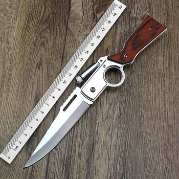 Модель AK47, тактический нож высокой твердости 9Cr18Mov, Охотничий нож, Наружный защитный, острый Походный нож, Карманные ножи + Светодиодная подсветка