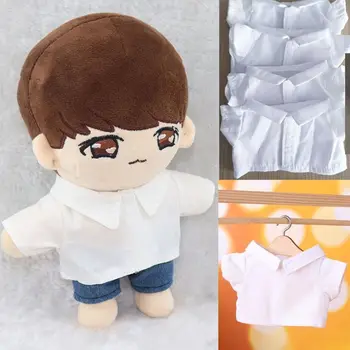 Модная кукольная футболка из хлопка, игрушки, аксессуары, кукольная одежда, белый наряд куклы Idol, куклы с хлопковой набивкой 10/20 см