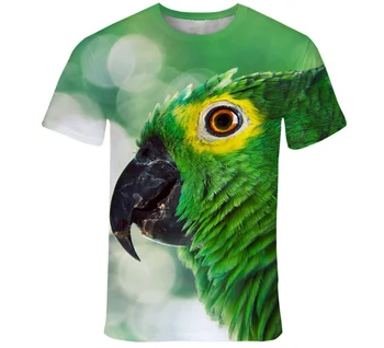 Модная оригинальная мужская и женская футболка с 3D рисунком попугая и животных, новинка, стильная повседневная толстовка с индивидуальностью