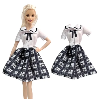 Модное платье с бантом, униформа, юбка, праздничная одежда для куклы Барби, Аксессуары для 1/6 кукольного наряда, подарочные игрушки