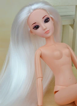 Модные Белые сверхдлинные волосы, 1/6 Кукольная голова + 12 суставов, Подвижное тело 1/6 куклы BJD для 11,5-дюймовых аксессуаров для кукольного домика, детские игрушки