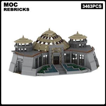 Модульное здание серии Medieval Забор Raptor MOC Парк динозавров Модель центра для посетителей Технические кирпичи в сборе Детские игрушки