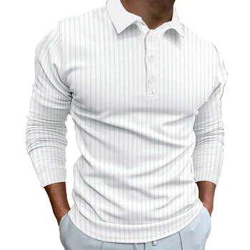 Мужская футболка Мужская футболка Спортивная одежда Sweetwear Футболка на пуговицах с лацканами и длинным рукавом Мода высокого качества