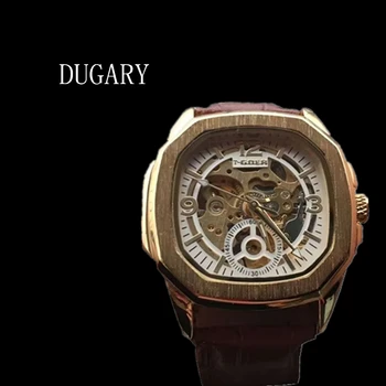 Мужские автоматические механические часы DUGARY square fashion business, 40-миллиметровые светящиеся наручные часы hollow бренда Relogio Masculino