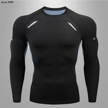 Мужские облегающие футболки с длинными и короткими рукавами, спортивная одежда для бега, эластичные и мягкие топы для фитнеса