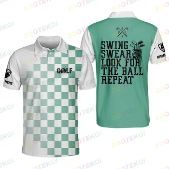 Мужские рубашки для гольфа Поло Рубашки для гольфа с коротким рукавом Поло сухой посадки Swing Swear Поиск мяча Повтор Персонализированный