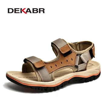 Мужские сандалии DEKABR, уличная модная летняя мужская обувь, нескользящая пляжная повседневная обувь без застежек, Мужские сандалии