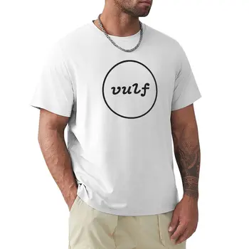 Мужские футболки с фирменной надписью Vulf in Black Circle, Черная футболка с принтом, футболки, винтажные футболки с круглым вырезом, футболки для мужчин