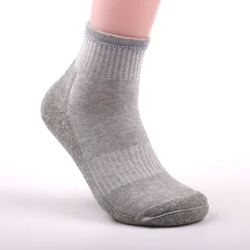 мужские хлопчатобумажные спортивные носки-трубочки из пряжи, низ, средний, однотонные, утолщенные махровые носки, дышащие и без запаха