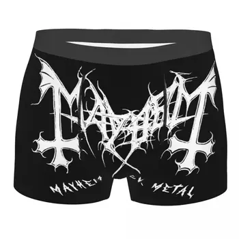 Мужские шорты-боксеры Mayhem Black Metal Группы, трусики, Мягкое нижнее белье, Сексуальные трусы большого размера