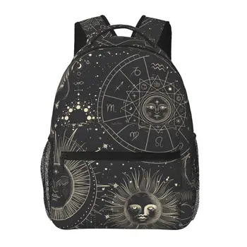 Мужской женский рюкзак Zodiac Sun Moon, школьный ранец для женщин, мужская модная сумка 2023 года, студенческий рюкзак