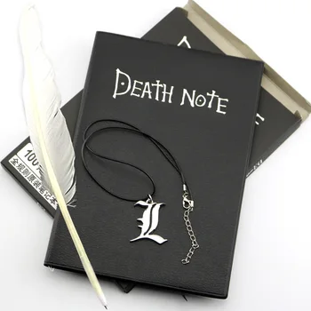 Набор записных книжек в стиле аниме Death Note формата А5, кожаный дневник и перьевая ручка, журнал для записи анимационных произведений, блокнот Death Note