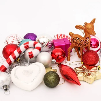 Набор красочных украшений для Рождественской елки, Цветные шарики, Рождественские Шары, Очаровательные Рождественские Подвески, Аксессуары для украшения дома
