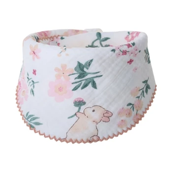 Нагрудник для кормления младенцев, мягкое полотенце для мытья, хлопчатобумажная салфетка для лица для младенцев, толстый носовой платок, ткань для отрыжки в цветочек, подарок для душа новорожденным