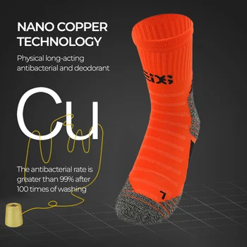 Нано-медный антибактериальный дезодорант, спортивные носки для мужчин, компрессионные MTB, Велосипедные, баскетбольные, для бега, для скалолазания, летние носки