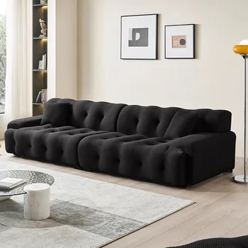 Небольшой эластичный черный диван, роскошный Простой Удобный Напольный диван для гостиной, секционное глубокое кресло, современный салон мебели для дома Meuble