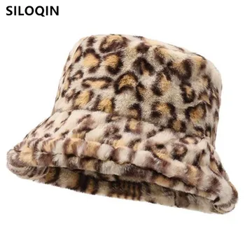 Новая зимняя женская шляпа, модные шляпы-ведра с леопардовым принтом, плюшевая утолщенная теплая кепка для бассейна, хип-хоп шляпа с леопардовым рисунком, праздничные кепки