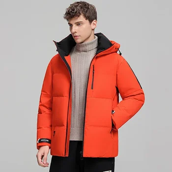 Новая зимняя мужская повседневная пуховая куртка с капюшоном 2023 года, утолщенное ветрозащитное, морозостойкое и теплое пальто
