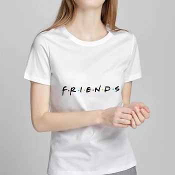 Новая летняя футболка women friends с буквенным принтом, индивидуальность, модная футболка С Круглым вырезом И коротким рукавом, топы, Белая Футболка, одежда