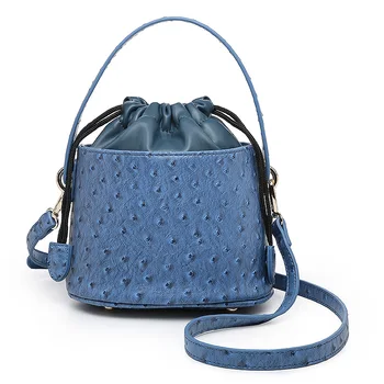 Новая модная сумка-ведро со страусиным узором, дизайнерская женская сумка через плечо, Высококачественная сумка через плечо, Индивидуальная Портативная сумка-клатч