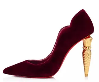 Новая роскошная помада каблук сандалии Весна женщины Сексуальная высокие каблуки насосы для женщин элегантный партия банкетный дизайнерская обувь для женщин