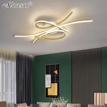 Новая современная светодиодная люстра для гостиной, спальни, коридора, фойе, столовой, черная/золотая потолочная люстра, светильники для домашнего декора