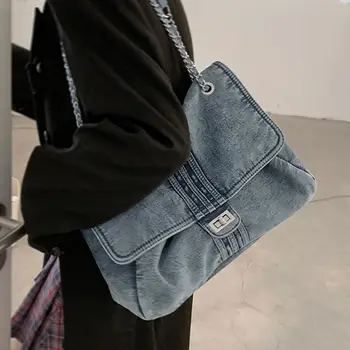 Новая сумка Hotstacy Bag 11082023 из выстиранной джинсовой ткани